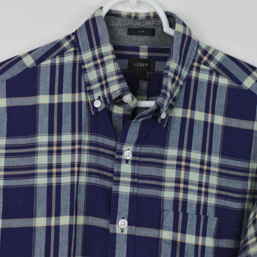 J CREW Small Slim Plaid Cotton Long Sleeve Shirt